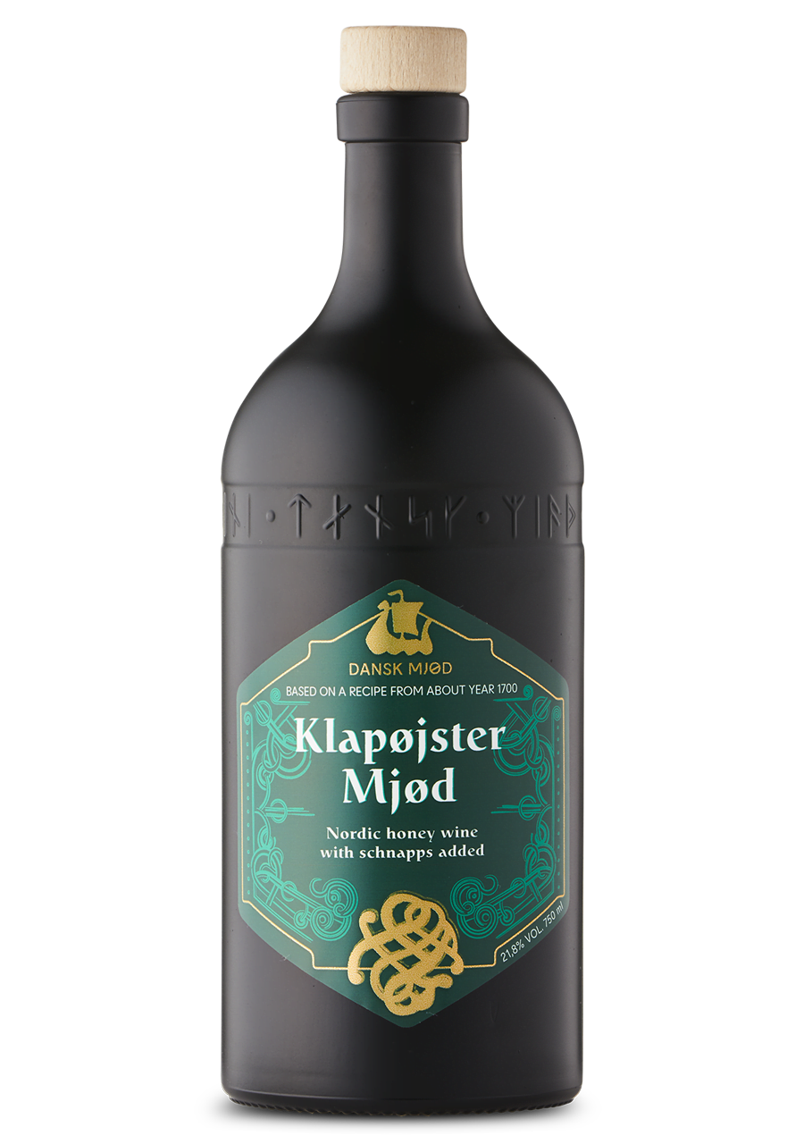Klapøjster Mjød, hydromel danois fait au Danemark selon une recette historique scandinave, hydromel au houblon et à l'Aquavit