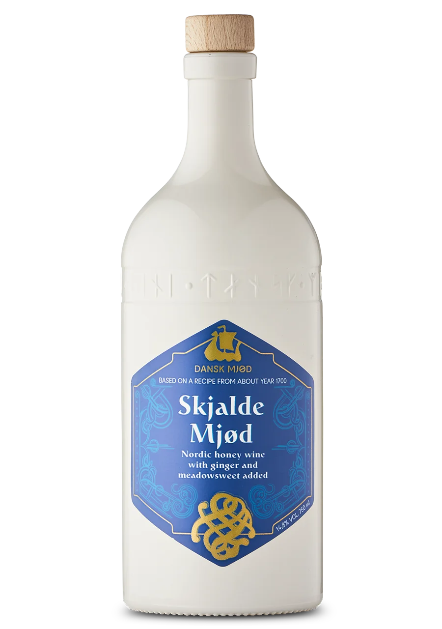 Skjalde Mjød, hydromel danois fait au Danemark selon une recette historique scandinave, hydromel au gingembre et à la reine des prés
