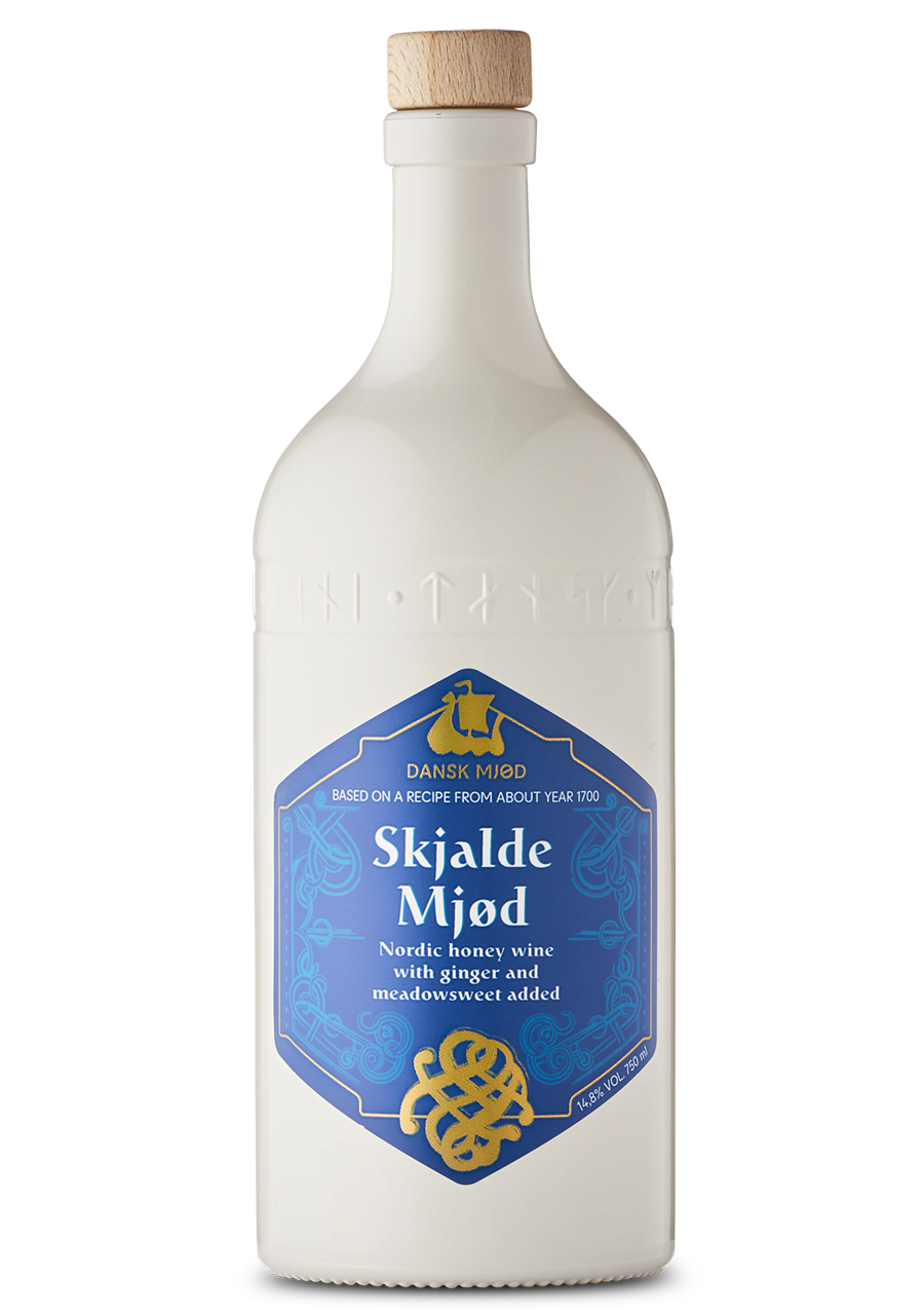 Skjalde Mjød, hydromel danois fait au Danemark selon une recette historique scandinave, hydromel au gingembre et à la reine des prés
