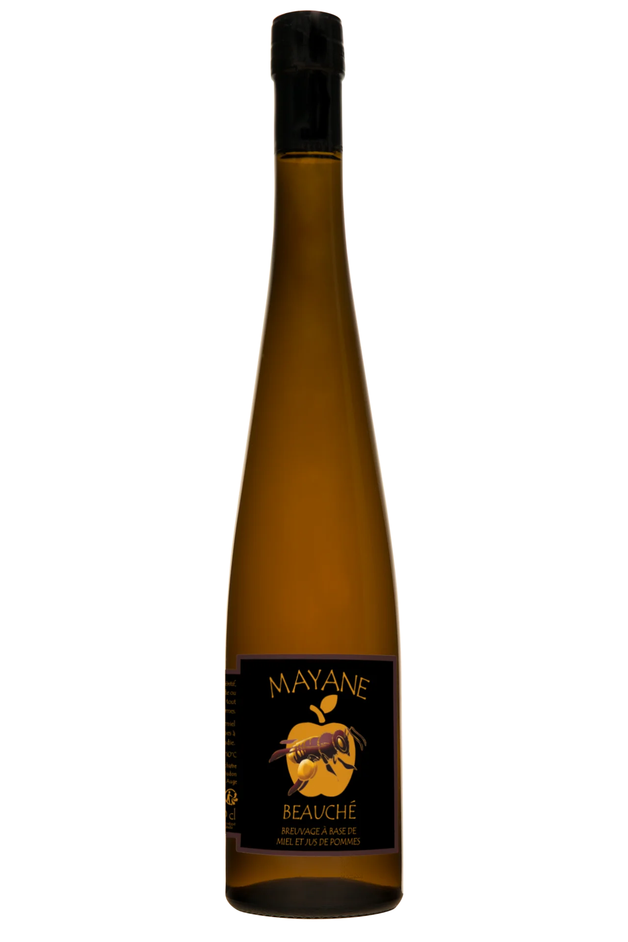 Bouteille de beauché ou bauchet, boisson traditionnelle de Normandie à base de moût de cidre et de miel